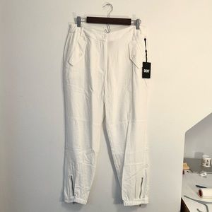 NWT DKNY Zip Cuff Woven Joggers Size 10